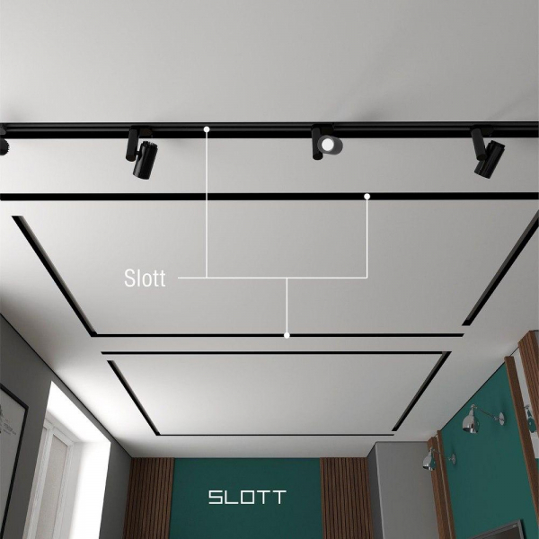 Натяжные потолки со световыми линиями